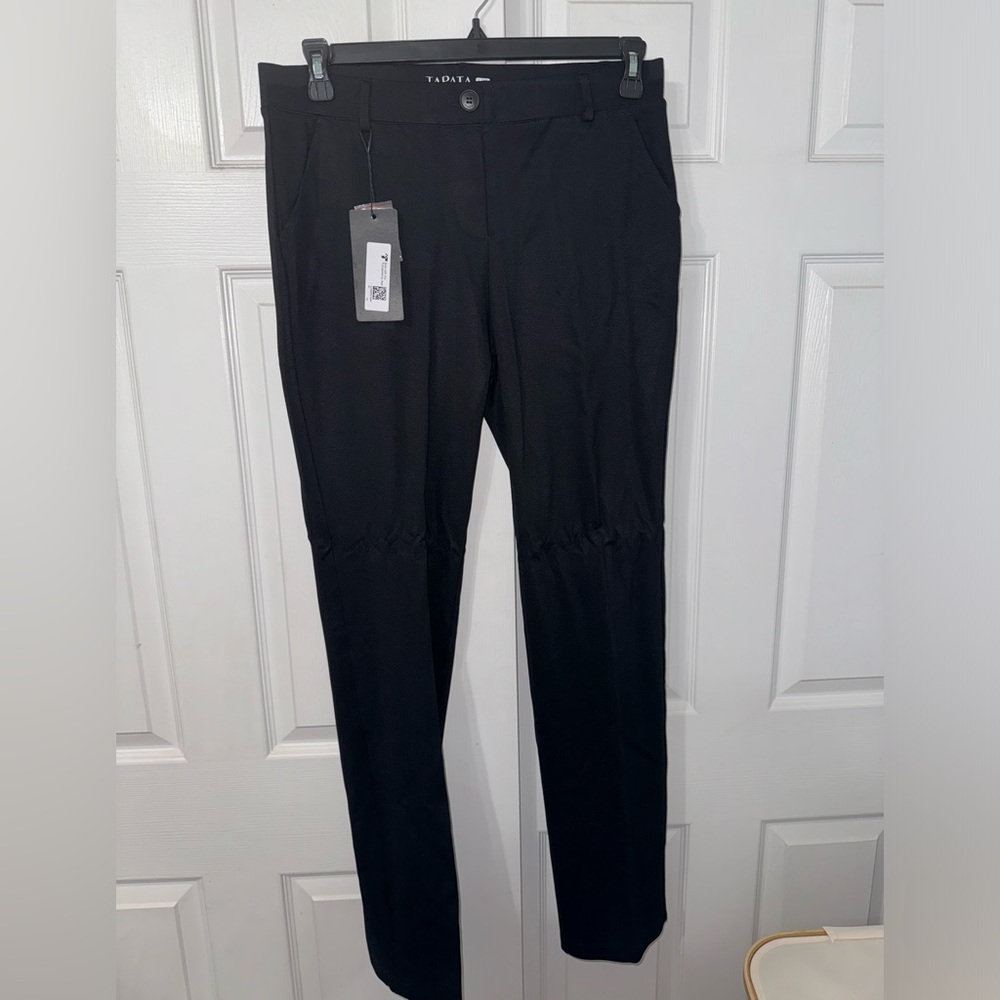 Tapata Black Stretchy Dress Pants with Pockets